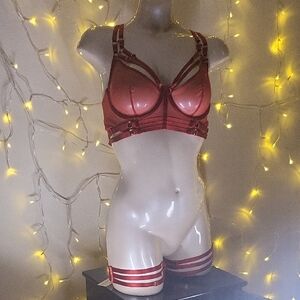 Bordelle Red Strappy Lingerie Set Lot 107 And 122